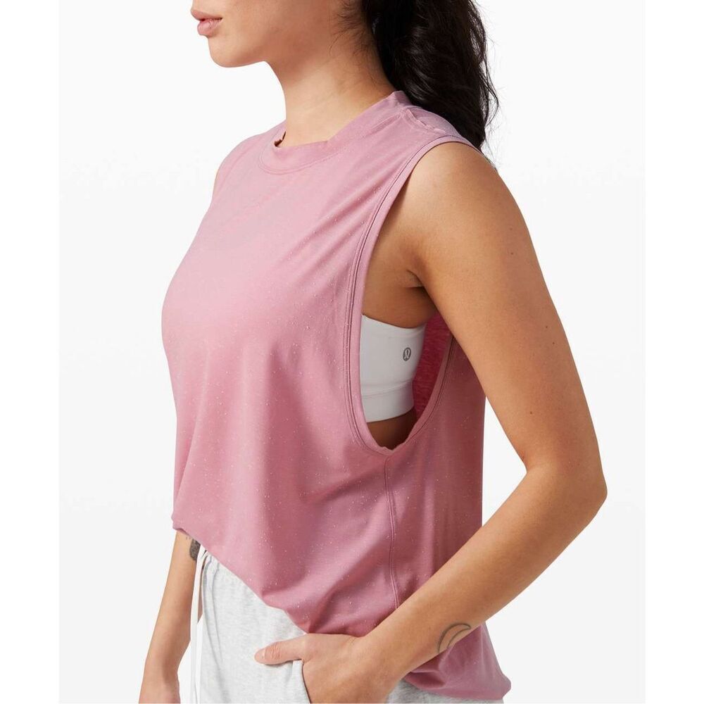 Lululemon All Yours Boyfriend Tank Size 8 Pink Taupe Vitasea Sleeveless Top